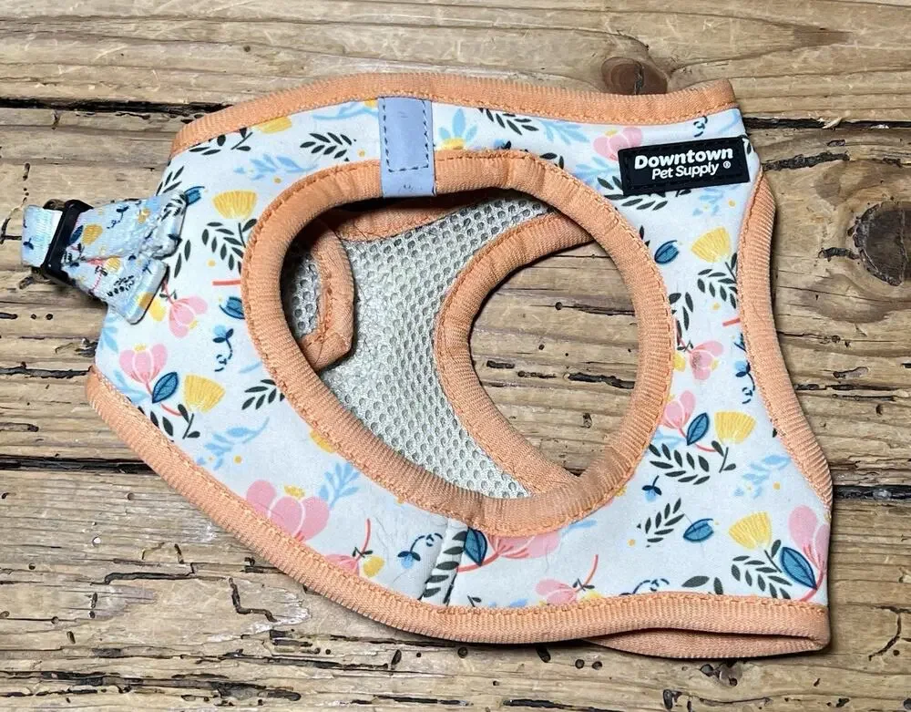 Downtown Pet Supply Size S Orange Floral Step In Harness